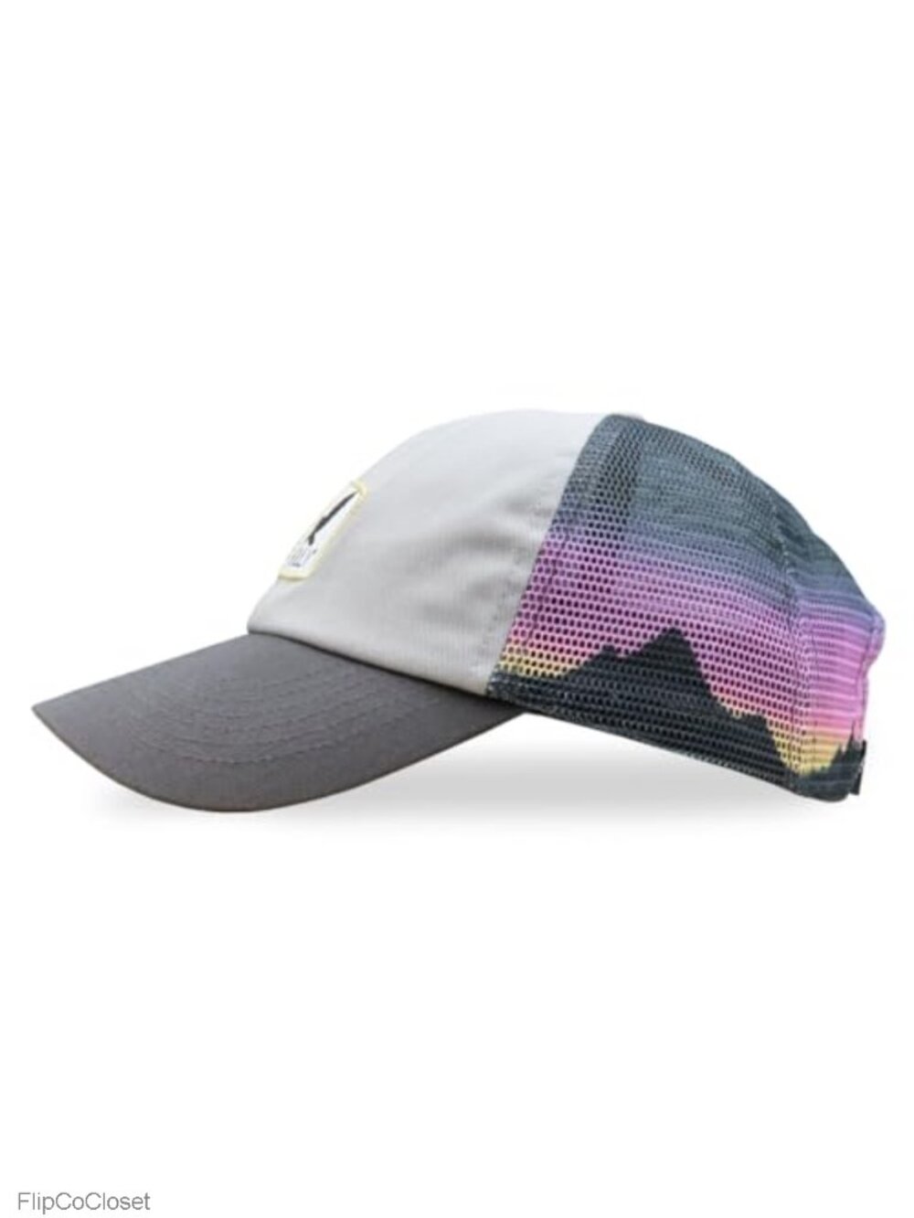 Women's Trucker Hat with Mesh Back and Mountain Sunset Design, Adjustable Dad